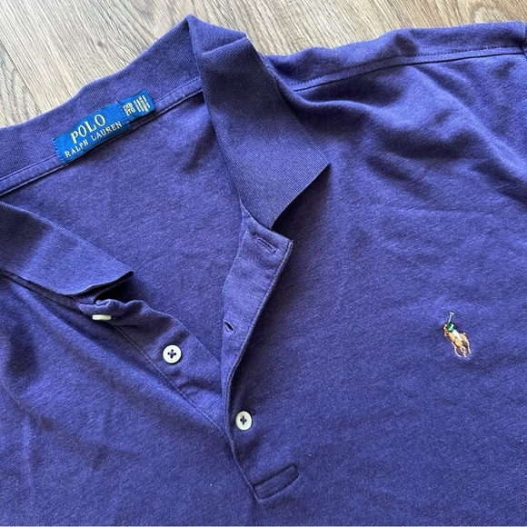 Polo Ralph Lauren Polo Shirt Mens 2XB Big Purple Pony Cotton Preppy Work Golf - Picture 1 of 8